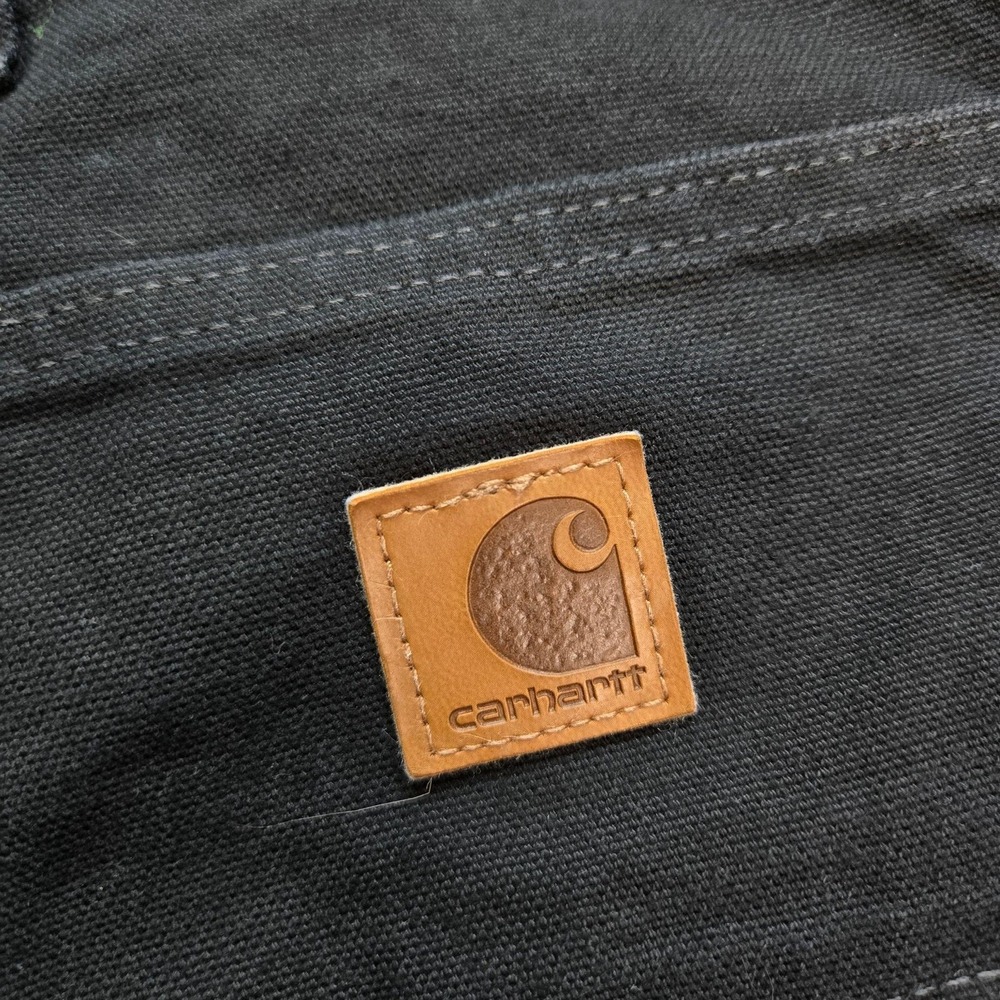 Carhartt Pants Mens 44x29 Black Carpenter Canvas Workwear Pockets Big Tall - Picture 14 of 16
